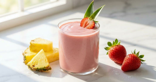 Smoothie Ananas Fraise: 29g de glucides et 220kcal pour performer